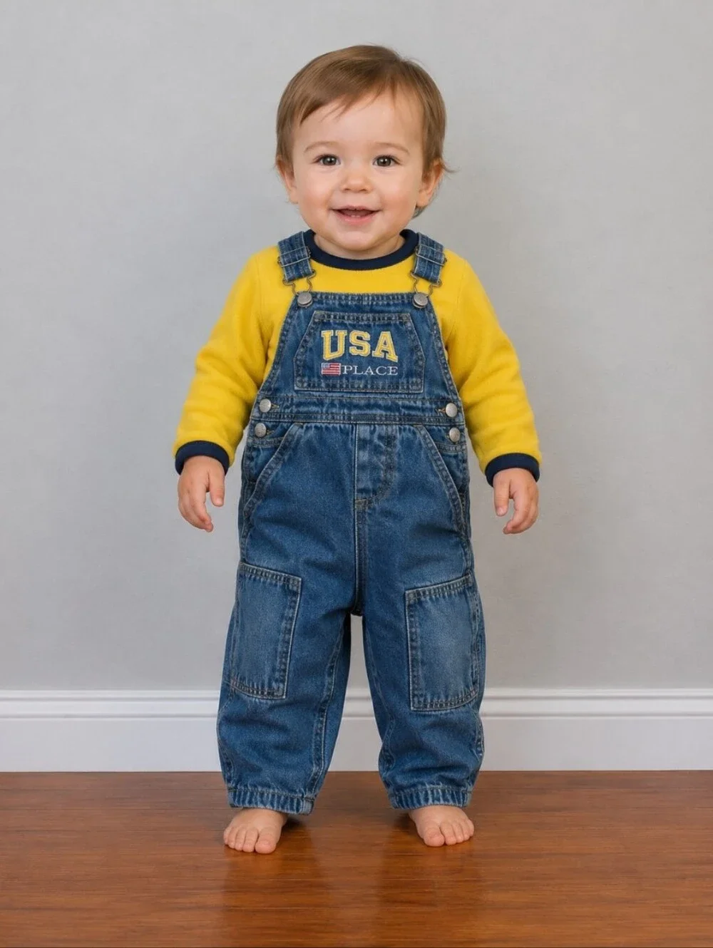 VINTAGE CHILDREN’S PLACE USA Fleece Lined Embroidered Overalls 12M